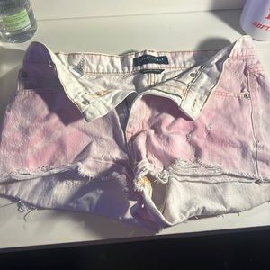 Pink booty jean shorts